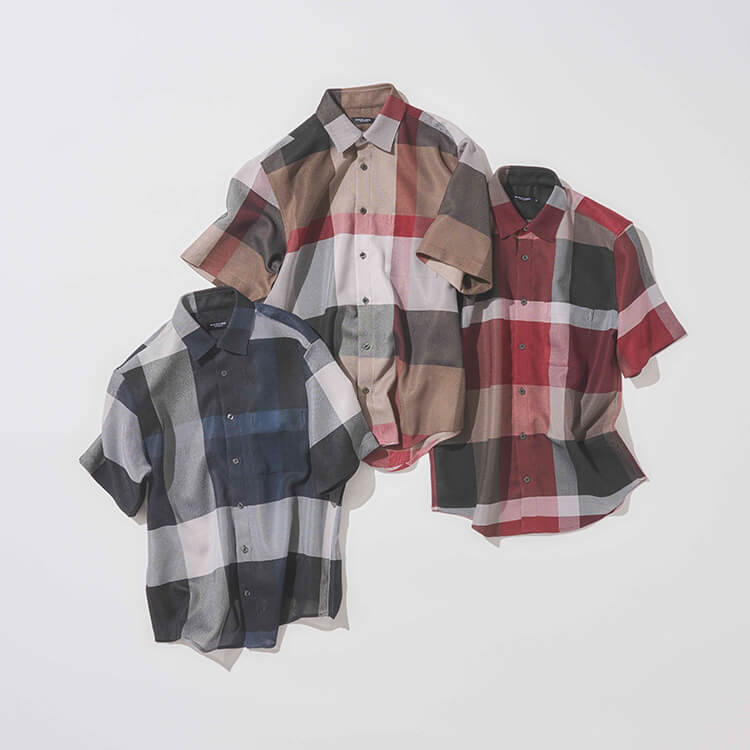 【クレストブリッジチェックカラミシャツ】