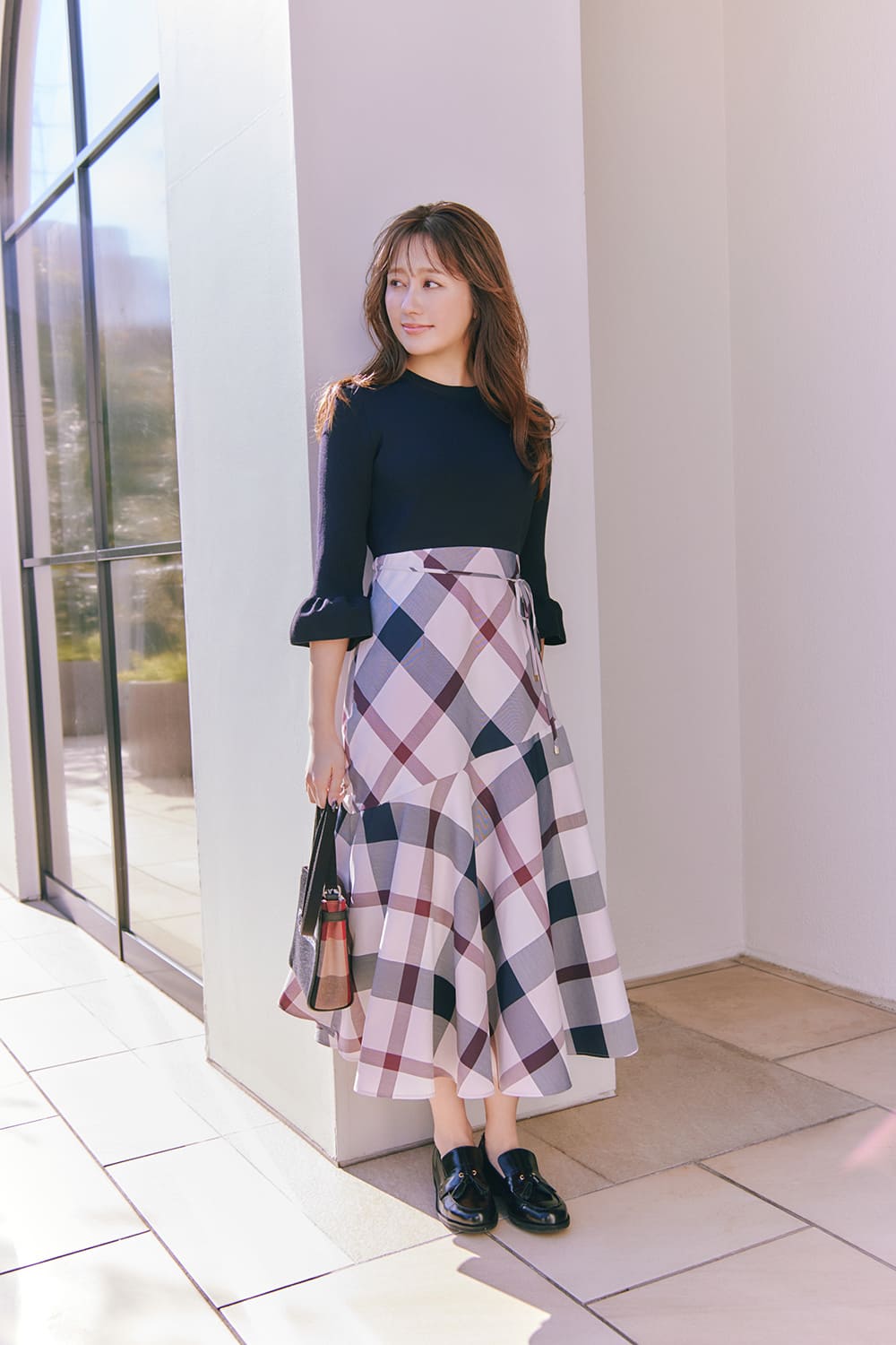 【極美品◦現行✨】ブルーレーベルクレストブリッジ ロングスカート CBチェック In Full Bloom｜BLUE LABEL CRESTBRIDGE(ブルーレーベル・クレスト