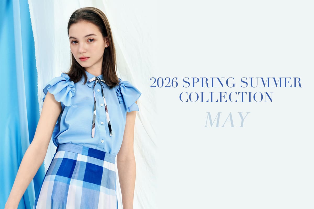 チーズプリン様　ブルーレーベルクレストブリッジ　チェックビエラ　34 青 2026 SPRING SUMMER COLLECTION MAY｜BLUE LABEL CRESTBRIDGE(ブルー