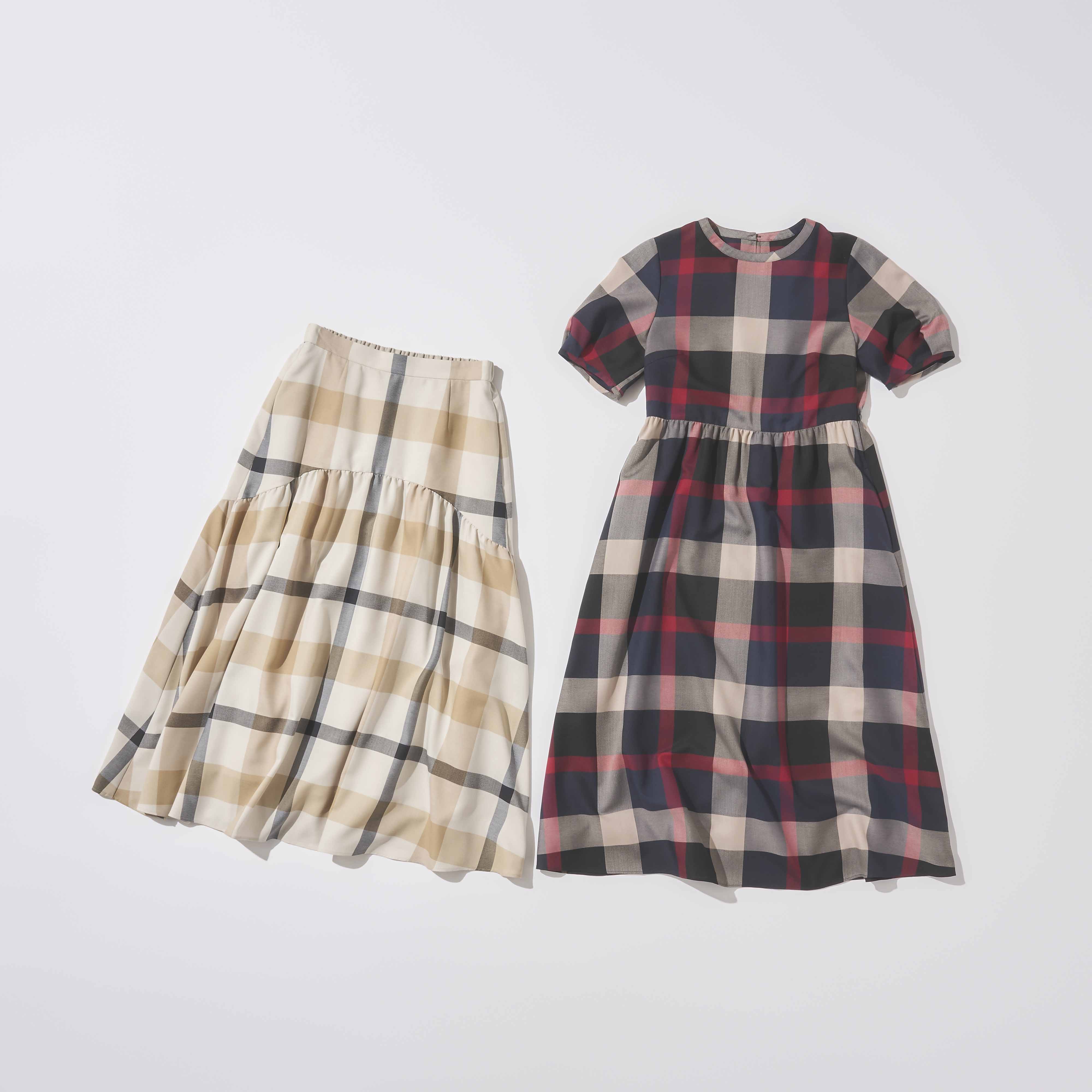 クレストブリッジチェックワンピースとスカート